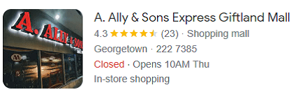 A. Ally and Sons Giftland Mall